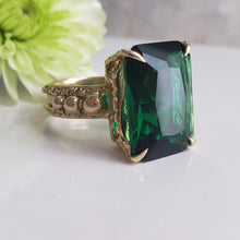 Load image into Gallery viewer, Enchantress Ring, Bronze, Synthetic Emerald
