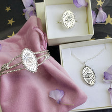 Load image into Gallery viewer, Sacred Eye Snake Cuff, Sterling Silver