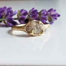 Load image into Gallery viewer, Rough Champagne Diamond Engagement Ring , 10k yellow Gold
