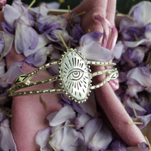 Load image into Gallery viewer, Sacred Eye Snake Cuff, Sterling Silver