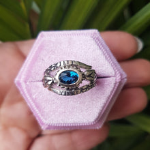 Load image into Gallery viewer, Snake Charmer Ring, Silver, Blue Topaz