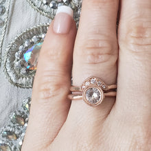 Load image into Gallery viewer, Rhea Crown Ring, White Sapphires, 10k Rose old, Size 5.75, Diamond Alternative