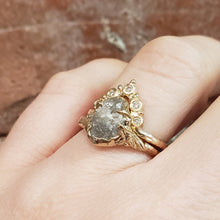 Load image into Gallery viewer, Elowen Rough Diamond Engagement Ring,10k yellow Gold, Size 6.5