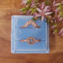 Load image into Gallery viewer, Rhea Crown Ring, White Sapphires, 10k Rose old, Size 5.75, Diamond Alternative