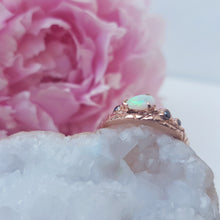Load image into Gallery viewer, The Güell Crown Ring, Opal, Black Diamonds, 10k Rose Gold