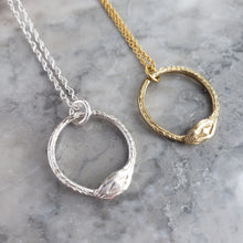 Load image into Gallery viewer, Ouroboros Snake Necklace, Bronze