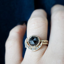 Load image into Gallery viewer, Raven Ring, 10k Yellow Gold, Black Diamond