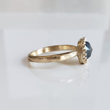 Load image into Gallery viewer, Raven Ring, 10k Yellow Gold, Black Diamond