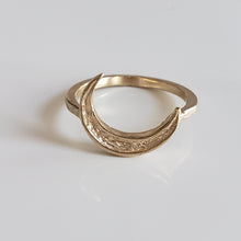Load image into Gallery viewer, Crescent Moon Ring, 10k Yellow Gold