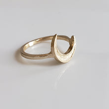Load image into Gallery viewer, Crescent Moon Ring, 10k Yellow Gold