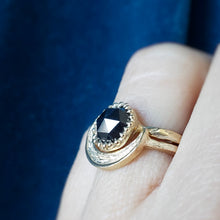 Load image into Gallery viewer, Raven Ring, 10k Yellow Gold, Black Diamond