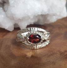 Load image into Gallery viewer, Snake Charmer Ring, Silver, Blue Topaz