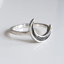 Load image into Gallery viewer, Crescent Moon Ring, Silver