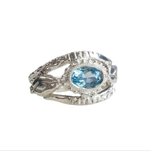 Load image into Gallery viewer, Snake Charmer Ring, Silver, Blue Topaz