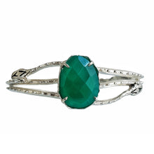 Load image into Gallery viewer, Agate Snake Cuff, Sterling Silver