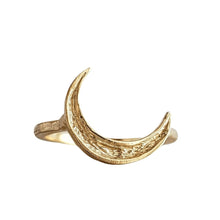 Load image into Gallery viewer, Crescent Moon Ring, 10k Yellow Gold
