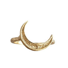 Load image into Gallery viewer, Crescent Moon Ring, 10k Yellow Gold