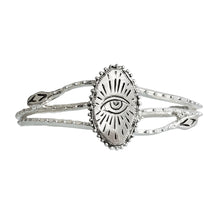 Load image into Gallery viewer, Sacred Eye Snake Cuff, Sterling Silver