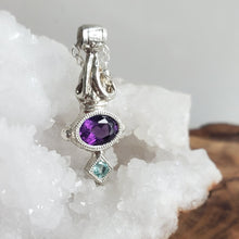 Load image into Gallery viewer, Alma Necklace in Silver, Garnet and Sapphire