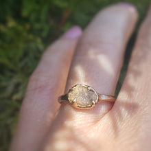 Load image into Gallery viewer, Rough Champagne Diamond Engagement Ring , 10k yellow Gold
