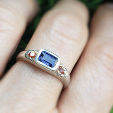Load image into Gallery viewer, Georgia Tanzanite and Orange Sapphire Ring In Sterling Silver