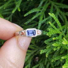 Load image into Gallery viewer, Georgia Tanzanite and Orange Sapphire Ring In Sterling Silver