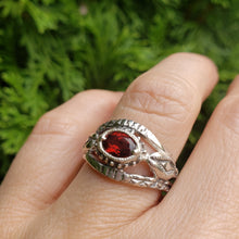 Load image into Gallery viewer, Snake Charmer Ring, Silver, Blue Topaz