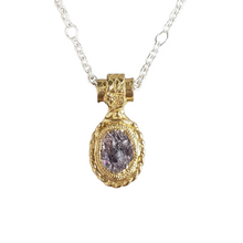 Load image into Gallery viewer, Rough Purple Sapphire Pendant, Bronze