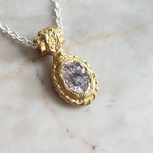 Load image into Gallery viewer, Rough Purple Sapphire Pendant, Bronze