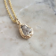 Load image into Gallery viewer, Rough Diamond Diamond Pendant, 10k Yellow Gold
