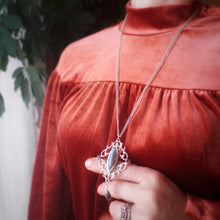 Load image into Gallery viewer, Labradorite and Garnet Necklace in Sterling Silver