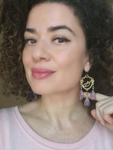 Load image into Gallery viewer, Thalia Chandelier Earrings in Bronze and Amethyst