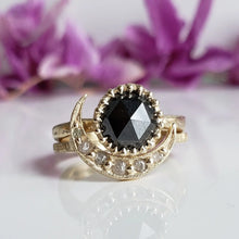 Load image into Gallery viewer, Raven Ring, 10k Yellow Gold, Black Diamond