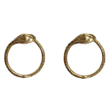 Load image into Gallery viewer, Ouroboros Snake, Bronze Stud Earrings