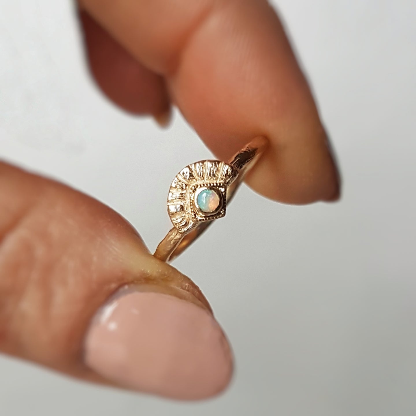 Mystic Eye Ring, 10k Gold, Opal