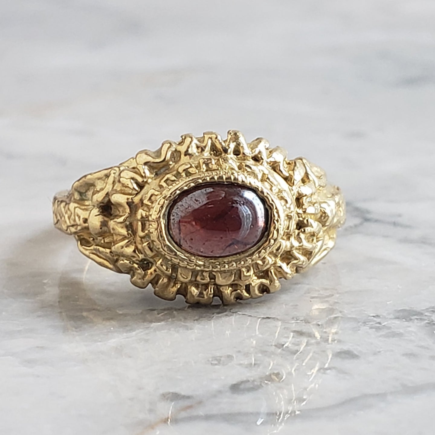 Juliet Ring, Bronze, Garnet