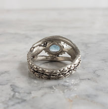 Load image into Gallery viewer, Snake Charmer Ring, Silver, Blue Topaz

