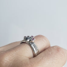 Load image into Gallery viewer, Ruby Peacock Ring -  Rough Ruby and Diamond, Silver
