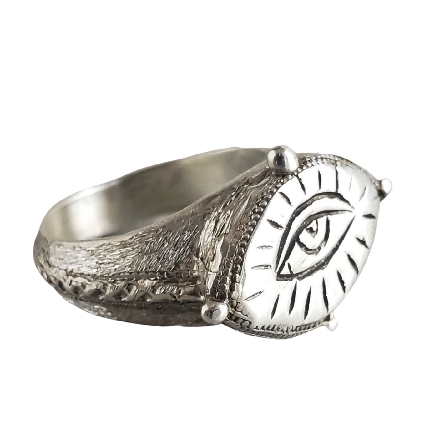 4 Points Sacred Eye Ring, Sterling Silver