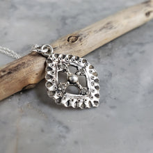 Load image into Gallery viewer, Diamond Shield Necklace in Sterling Silver
