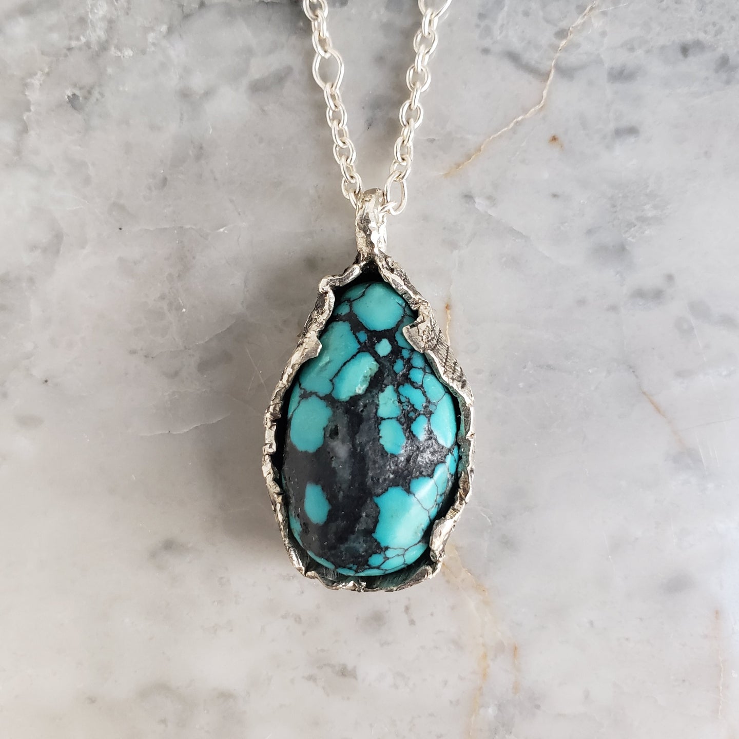 Turquoise Necklace in Sterling Silver