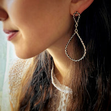 Load image into Gallery viewer, Large Textured Silver Tear Drop Earrings
