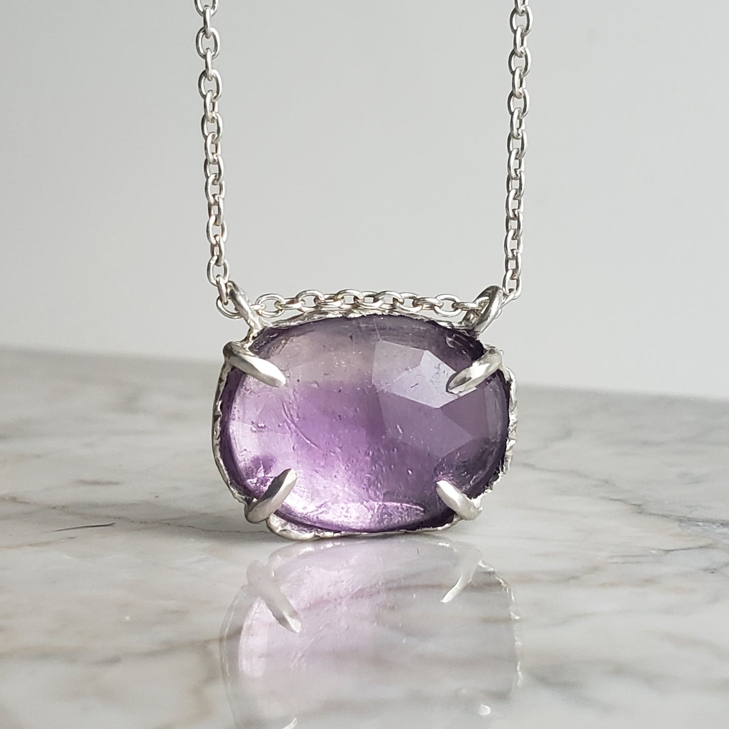 Amethyst Necklace in Sterling Silver