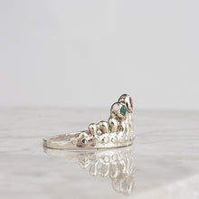 Load image into Gallery viewer, Mermaid Crown, Sapphire and Emerald, Sterling Silver
