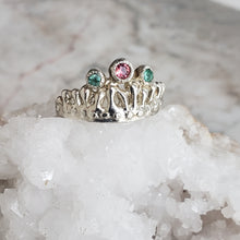 Load image into Gallery viewer, Mermaid Crown, Sapphire and Emerald, Sterling Silver
