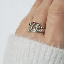 Load image into Gallery viewer, Mermaid Crown, Sapphire and Emerald, Sterling Silver
