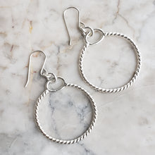 Load image into Gallery viewer, Twisted Hoop Earrings in Silver
