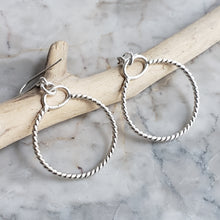 Load image into Gallery viewer, Twisted Hoop Earrings in Silver
