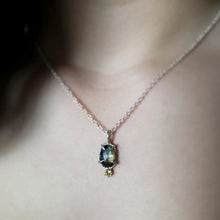 Load image into Gallery viewer, Labradorite and Yellow Sapphire Necklace (Sm)  in Sterling Silver
