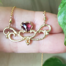 Load image into Gallery viewer, Arwen Necklace in Garnet and Yellow Sapphire
